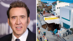 Nicolas Cage's driveway collapses as sinkhole opens up at his Malibu home