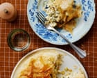 Cheese pie, seed crackers and prawn rolls: Ravinder Bhogal’s recipes for cooking with filo