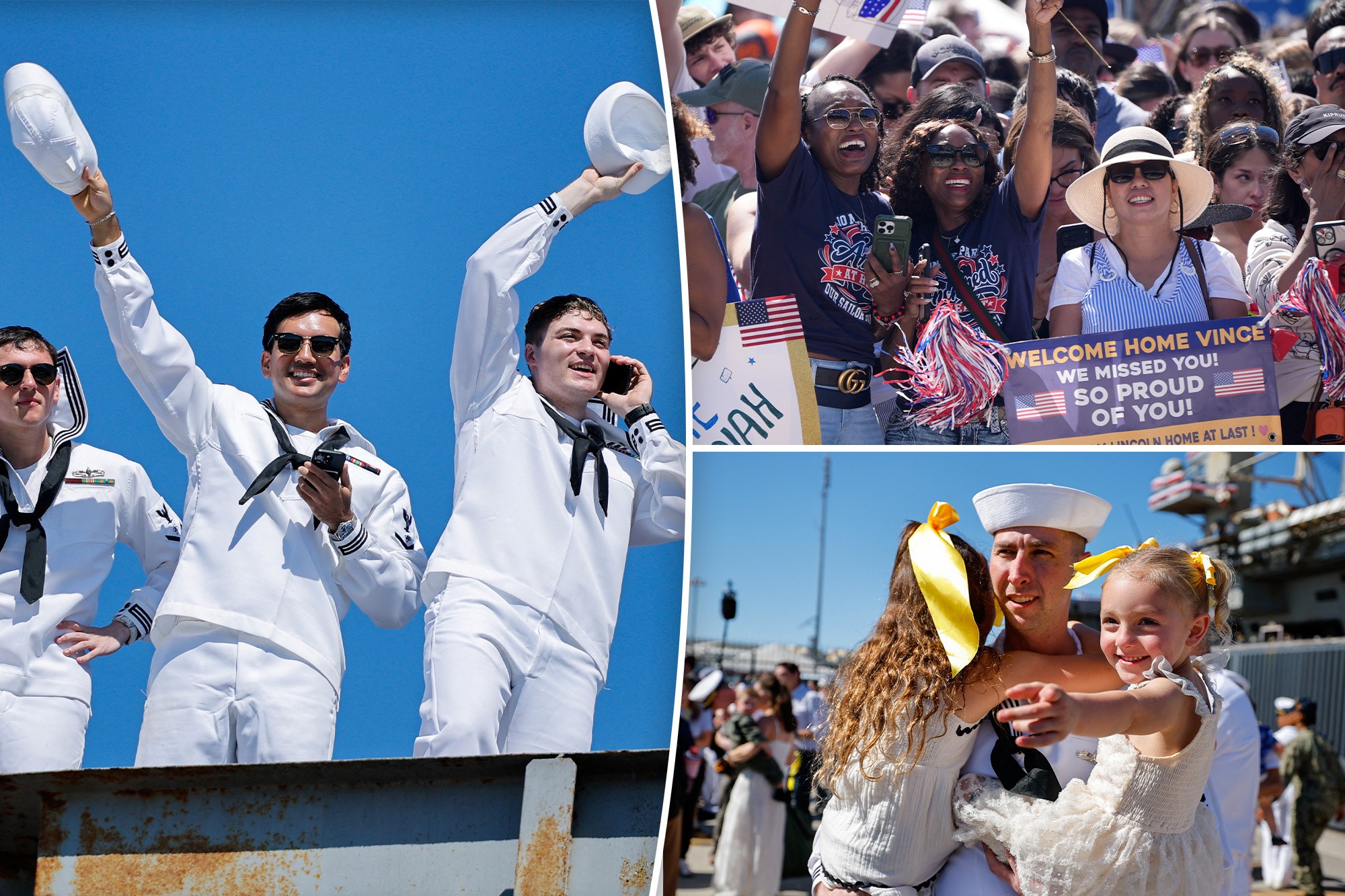 Monster US aircraft carrier returns to California after incredible ten-month Middle East mission