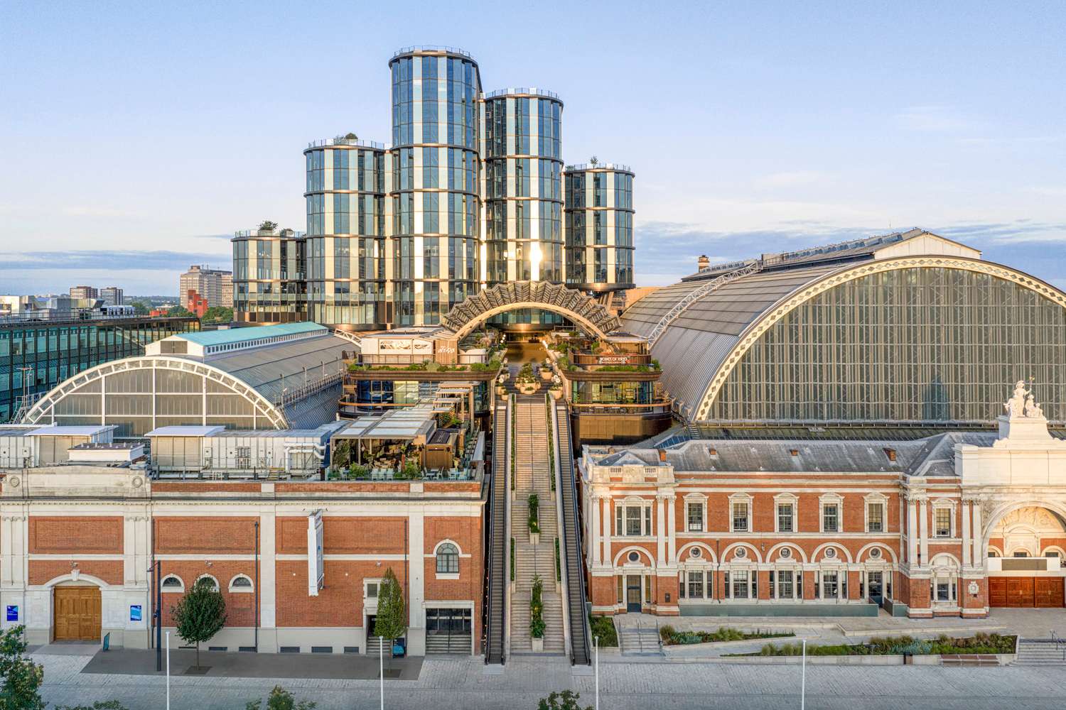 Folded Glass Canopy Opens First Phase of the Redesign of the Victorian Exhibition Centre in West London