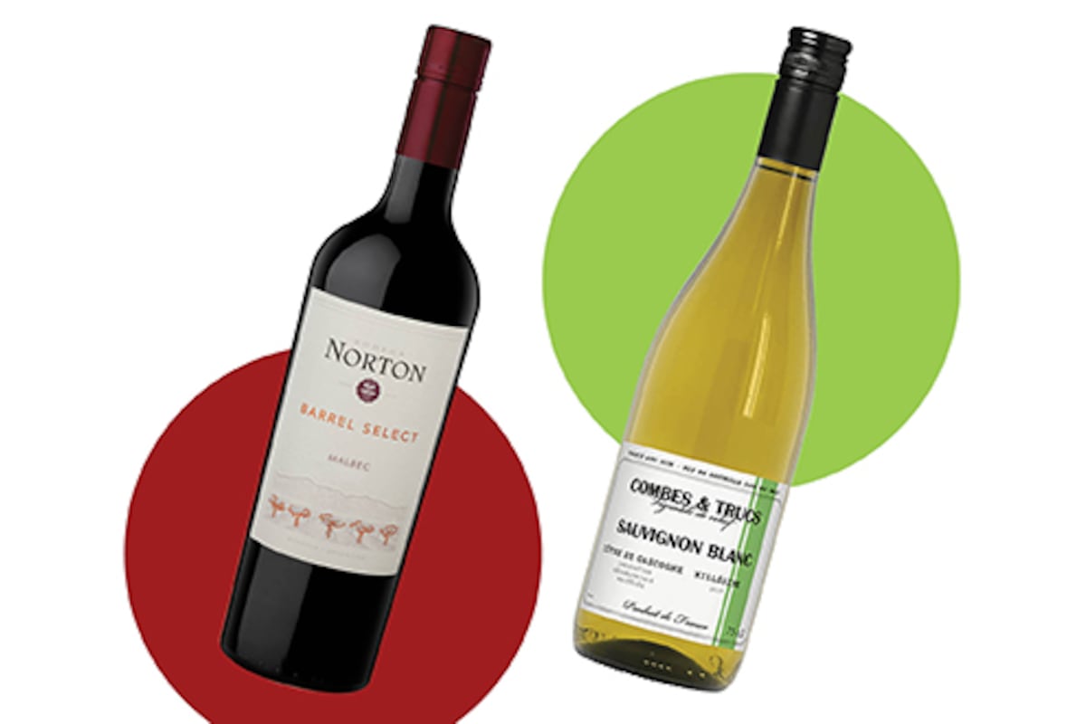 Affordable wines: a sauvignon blanc and a malbec, both discounted