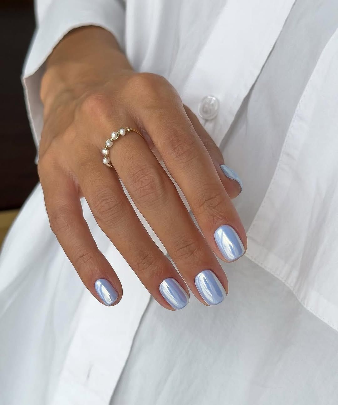 Forget Butter Yellow—It’s a Sky Blue Mani Summer