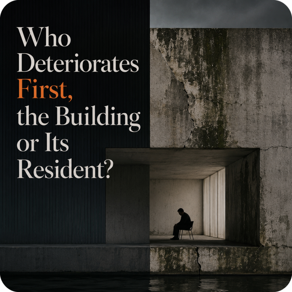 Who Decays First, the Building or Its Inhabitant?