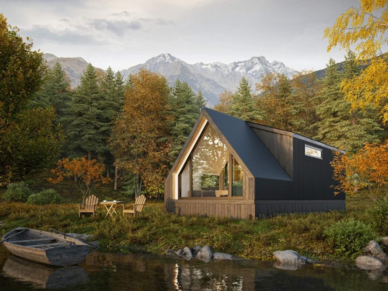 A-Frame Bunkhouse: التخطيط الداخلي كاستجابة لحركة العائلة لا لاستيعابها فقط