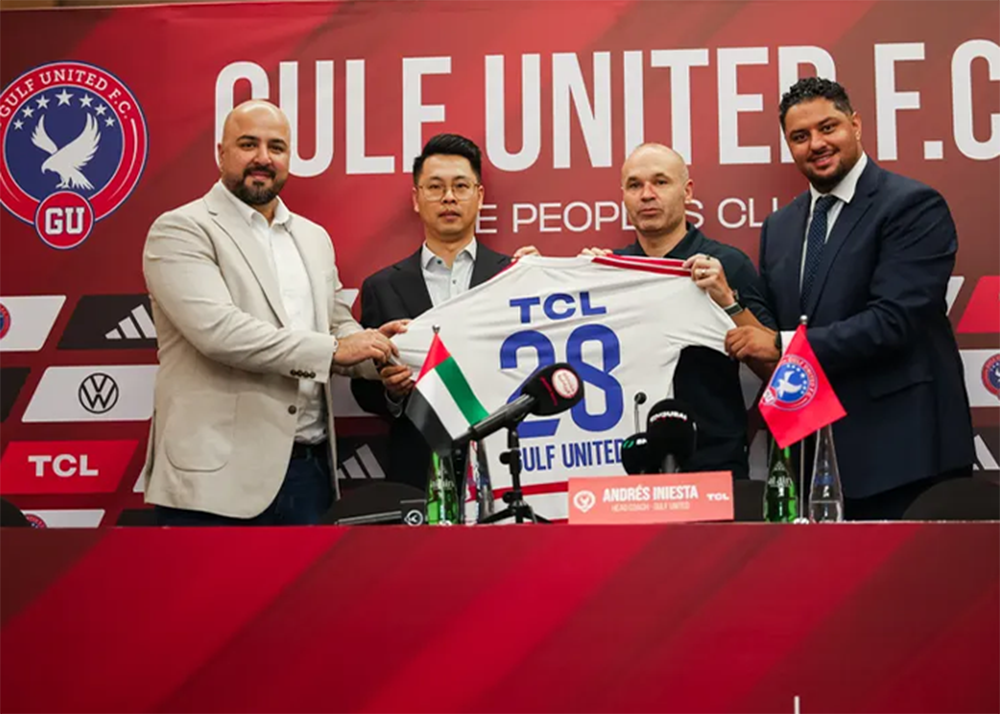TCL partners with Dubai’s Gulf United FC as Andrés Iniesta begins coaching chapter