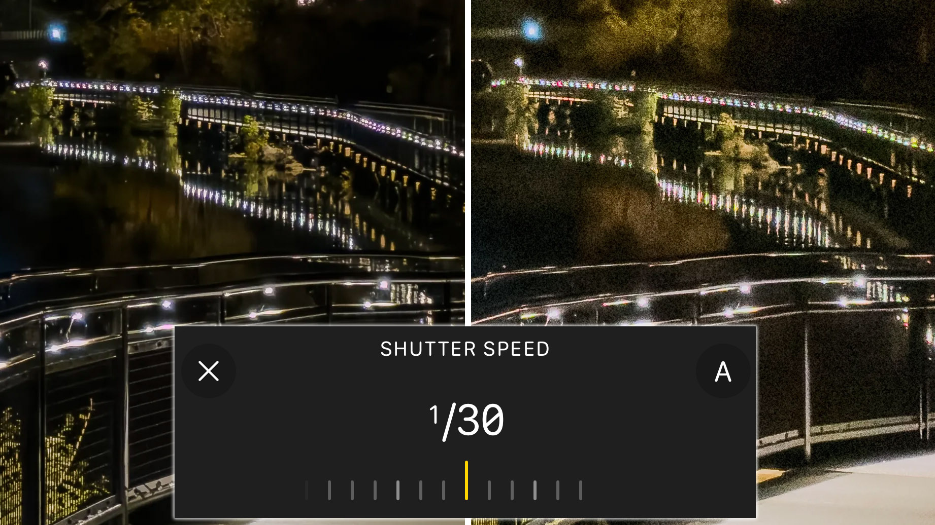 The iPhone 18 Pro stops stacking frames when you set shutter speed manually, and it shows in low light