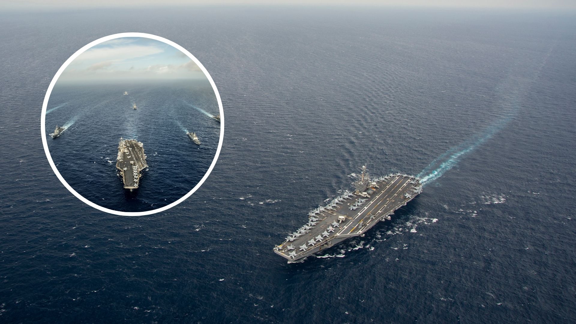 100,000-ton nuclear carrier with strike group arrives in Middle East to relieve massive vessel