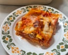 Rachel Roddy’s recipe for lasagne with three cheeses, tomato and tiny meatballs | A kitchen in Rome