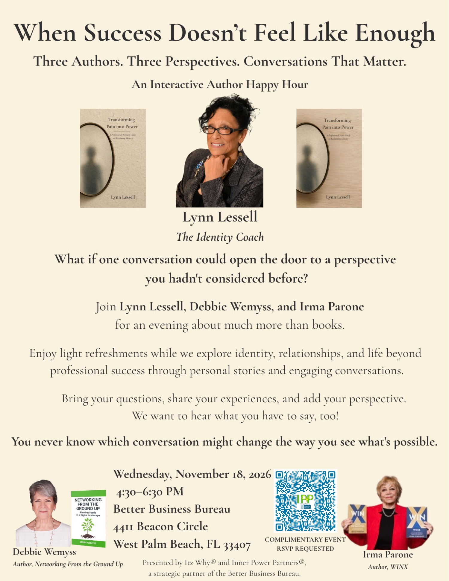 Three Authors to Explore Success and Identity at November 18 Author Happy Hour in West Palm Beach