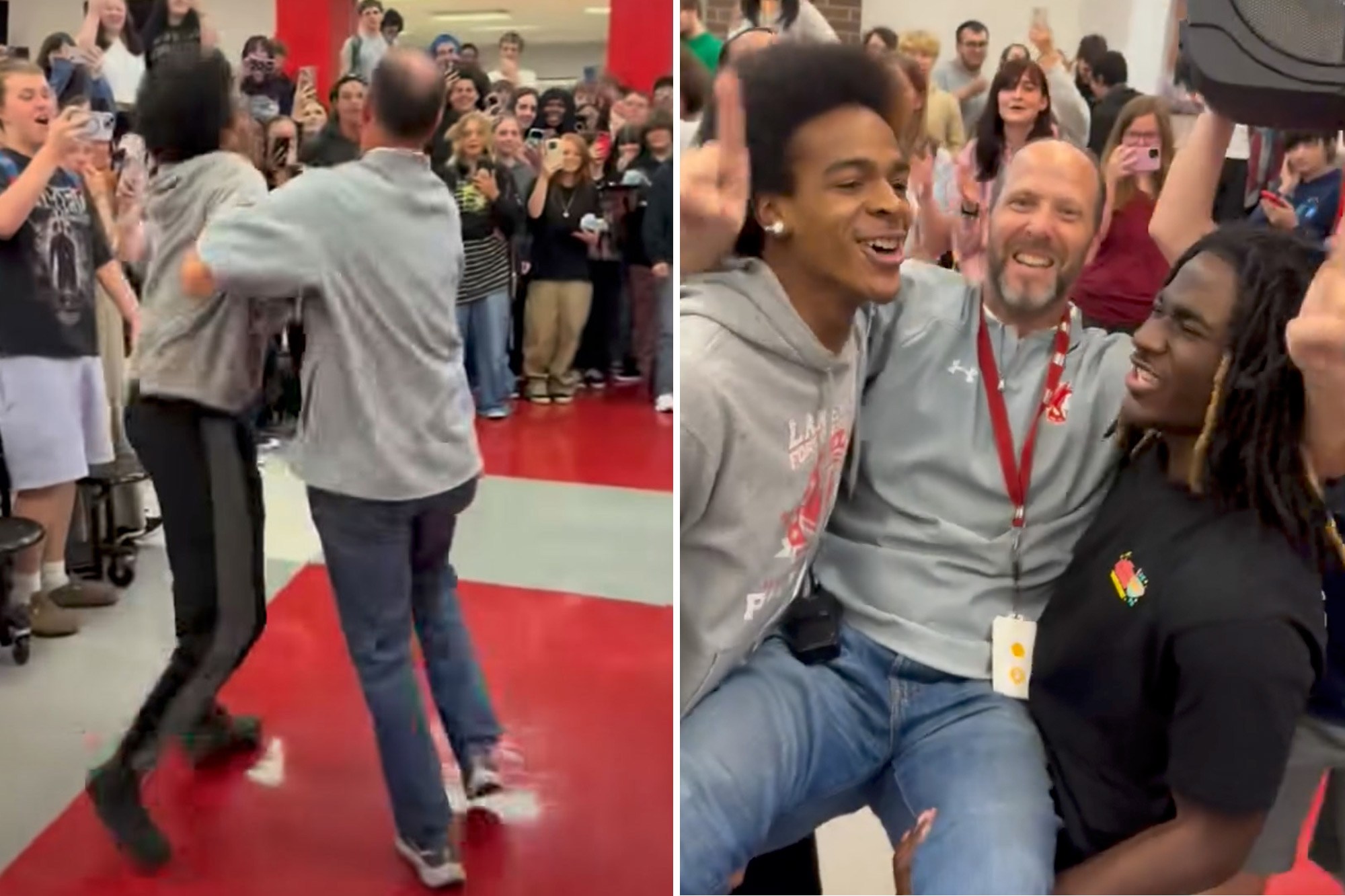 Students unleash wild birthday fight prank on unsuspecting principal