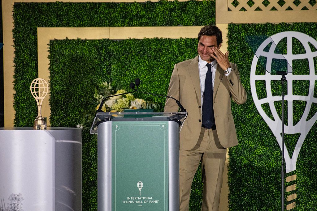 Amidst Tears and Fanfare, Roger Federer Is Inducted Into The International Tennis Hall of Fame in Newport