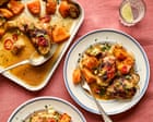 Cook once, eat twice: Rukmini Iyer’s recipe for miso chilli chicken with roasted squash and leeks | Cook once, eat twice