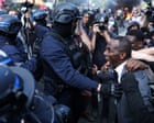 French mayor teargassed after shielding student protesters from police – video