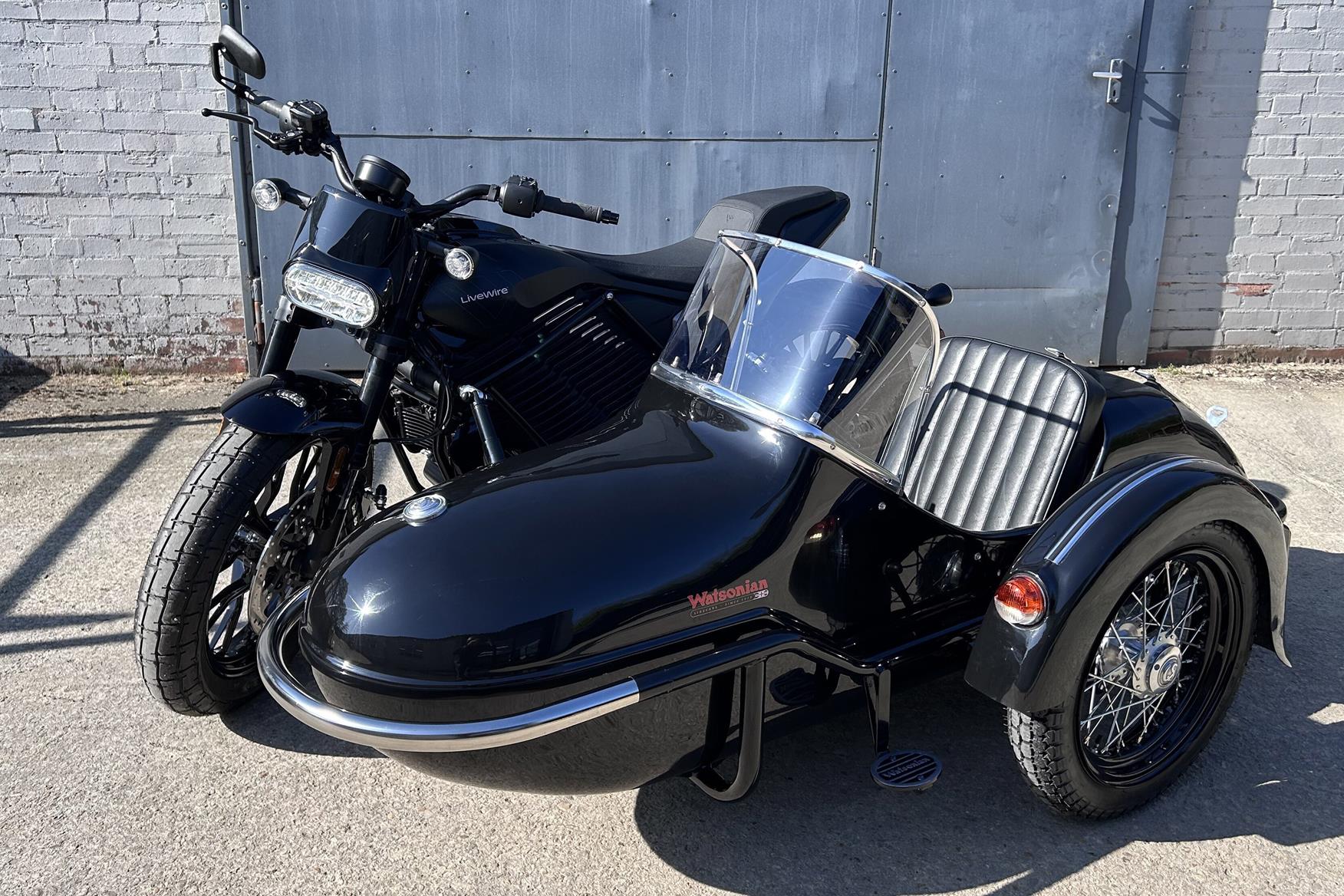 Watt an outfit! Watsonian builds its first electric sidecar kit for the Livewire S2 Del Mar